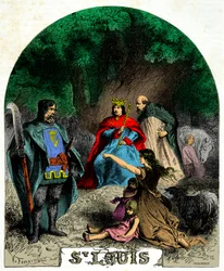 Louis IX (Saint Louis 1214-1270) spricht unter einer Eiche Recht