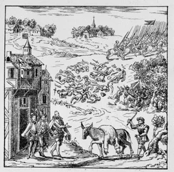 Louis I. von Bourbon, Prinz von Condé (Bourbon-Condé) (1530-1569) wurde im Kampf getötet und sein Körper, auf eine Eselin gelegt, wurde nach Jarnac gebracht, der ganzen Armee gezeigt und dann an den Herzog von Longueville verkauft, seinen Schwager, der ihn