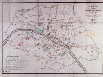 Stadtplan von Paris im Jahr 1840