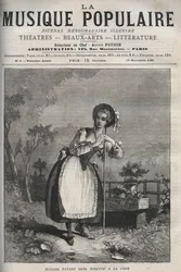 Marie Justine Benoite Duronceray (Madame Favart) in „Ninette à la cour ou le Caprice amoureux“ - Komödie in drei Akten und Versen von Charles Simon Favart - Gravur in „La musique populaire“ - illustriertes Wochenblatt