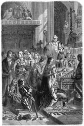 Hochzeit von Karl VIII., König von Frankreich, und Anne von Bretagne im Schloss von Langeais am 6. Dezember