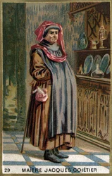 Meister Jacques Coitier, erster Arzt, Arzt von Ludwig XI. Chromolithographie des 19. Jahrhunderts