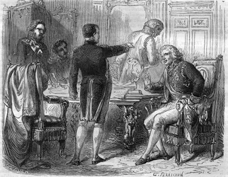 Napoleon I. mit Jean Etienne Marie Portalis im Jahr 1811. Französischer Jurist und Politiker (1746-1807)