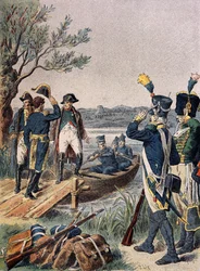 Napoleon und Massena auf der Insel Lobau