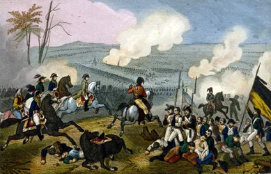 Napoleon in der Schlacht von Marengo gegen die Österreicher, Juni 1800