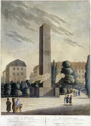 Obelisk vor dem Schloss von Weimar