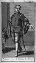 Ritterorden. Ritter des Heiligen Georg in Rom in Italien im 15. Jahrhundert. In "Geschichte der militärischen Orden oder Ritter, der sicheren und routinemäßigen Milizen beider Geschlechter, die bisher gegründet wurden. Ausgabe von Abbe Giustiniani, R.P. Bo