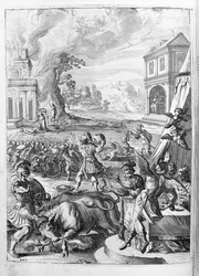 Ovid (Ovidius) - Illustration für Buch 15 - (P. Ovidii Nasonis Metamorphose libri XV mit Anmerkungen von TH. Farnabii.) Anmerkung von Thomas Farnaby (Farnabia) (1575-1647)