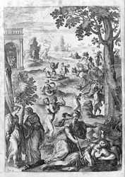Ovid (Ovidius) - Illustration für Buch 15 - (P. Ovidii Nasonis Metamorphose libri XV mit Anmerkungen von TH. Farnabii.) Anmerkung von Thomas Farnaby (Farnabia) (1575-1647)
