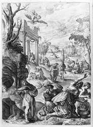 Ovid (Ovidius) - Illustration für Buch 15 - (P. Ovidii Nasonis Metamorphose libri XV mit Anmerkungen von TH. Farnabii.) Anmerkung von Thomas Farnaby (Farnabia) (1575-1647)