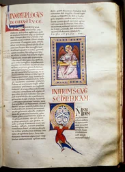 Seite einer illuminierten Bibel (Ms.723-Foglio 162r) aus dem frühen 12. Jahrhundert