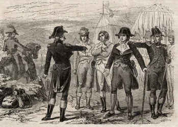 Pierre Antoine Antonelle (Pierre-Antoine Antonelle) (1747-1817) und seine Freunde wurden auf Befehl von Lafayette verhaftet - Gravur in „Dictionnaire populaire illustré“ - 1864 - von Joseph Decembre und Edmond Allonier