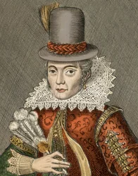 Pocahontas - Porträt von Pocahontas (1595-1617) (oder Mataoka oder Amonute, dann Rebecca Rolfe), Indianerprinzessin