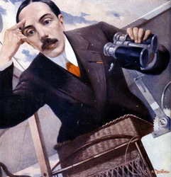 Porträt von Alberto Santos-Dumont (1873 - 1932), brasilianischer Luftfahrtpionier von Damian
