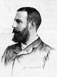 Porträt des amerikanischen Schriftstellers Francis Marion Crawford (1854-1909) im Jahr 1887.