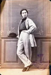 Porträt von Anita Garibaldi (1821-1849), Ehefrau von Giuseppe Garibaldi, in Männerkleidung, ihr Haar in Rom geschnitten, um unbemerkt zu bleiben