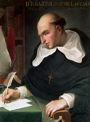 Porträt von Bartolomé de Las Casas, spanischer katholischer Bischof, der sich für die Verteidigung der einheimischen Bevölkerungen der Neuen Welt einsetzte