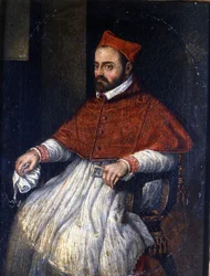Porträt von Kardinal Roberto Bellarmino (Robert Bellarmin, 1542 - 1621). Anonymes Gemälde. Museum von Rom.