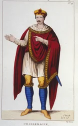 Porträt von Karl dem Großen oder Karl I. der Große (742 - 814), König der Franken (1830)