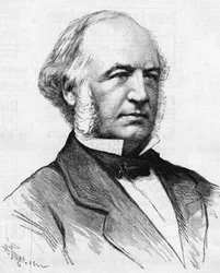 Porträt von Charles Bergeron (1808-1883), französischer Ingenieur, großer Handwerker der Transformation der Wege von Paris, in „Le Monde Illustré 1885“.