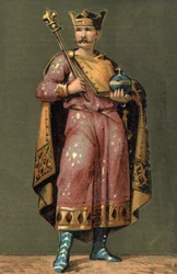 Porträt von Karl II. der Kahle (823 - 877), König von Frankreich