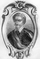 Porträt von Charles de Gontaut, Baron, dann Herzog von Biron (1562-1602). Marschall von Frankreich. Gravur von 1866.
