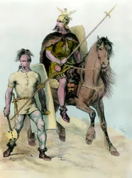 Porträt von Chlodwig I. zu Pferd (465-511), König der Franken