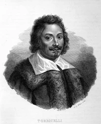 Porträt von Evangelista Torricelli (1608 - 1647), italienischer Physiker, italienische Gravur des 19. Jahrhunderts