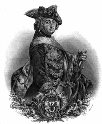 Porträt von Friedrich II. (1712-1786), König von Preußen, bekannt als Friedrich der Große