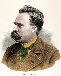 Porträt von Friedrich Nietzsche (1844 - 1900).