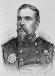 Porträt von General Ducrot (1817 - 1882). Gravur des späten 19. Jahrhunderts in „Histoire de France“ von H. Martin.