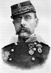 Porträt von General Louis Faidherbe, französischer Kolonisator (1818 - 1889). Gravur des 19. Jahrhunderts