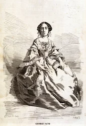 Porträt von George Sand (Aurore Dupin, Baronne Dudevant) (1804-1876)