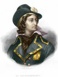 Porträt von Henri du Vergier, Graf von La Rochejaquelein, General Vendeen, Gravur von 1854