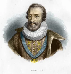 Porträt von Heinrich IV. (1553 - 1610), König von Frankreich (Gravur 19. Jahrhundert)