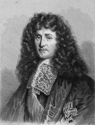 Porträt von Jean Baptiste (Jean-Baptiste) Colbert (1619-1683), französischer Politiker - in „Histoire des Français“ von Lavallée, Gravur, undatiert.