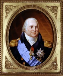 Porträt von Louis XVIII (1755 - 1824). Gemälde. Private Sammlung