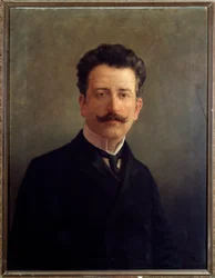 Porträt von Marco Enrico Bossi, italienischer Komponist und Organist, um 1900