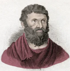 Porträt von Miltiades dem Jüngeren (540-489 v. Chr.), athenischer Stratege und Tyrann der Chersones von Thrakien. Gravur aus dem 19. Jahrhundert.