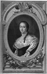 Porträt von Nathalie Dolgoruki (1714-1771), Tochter von Boris Petrovich Cheremetiev - Gravur von 1862 in „Die Königinnen der Welt“ von unseren ersten Schriftstellern, Buch unter der Leitung von Jean Germain Desire ARMENGAUD