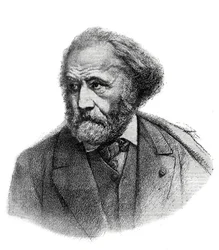 Porträt von Paul Chenavard (1807-1895), französischer Maler - Gravur von 1895
