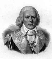 Porträt von Paul de Barras (1755-1829), französischer Politiker, Radierung des 19. Jahrhunderts