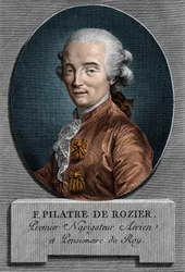 Porträt von Pilâtre de Rozier (1756 - 1785), französischer Physiker und Aeronaut (erste Fahrt im Heißluftballon)
