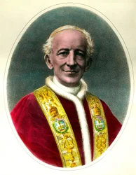 Porträt von Papst Leo XIII. (Leone XIII.), gewählt 1878 und gestorben 1903.