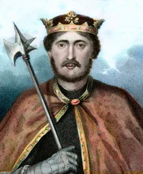 Porträt von Richard I. (1157-1199), König von England, auch genannt Richard Löwenherz - Porträt von Richard Löwenherz - Gravur 19. Jahrhundert