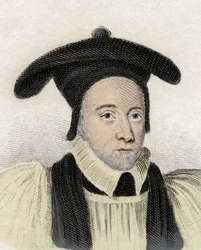 Porträt von William Juxon (1582-1663), englischer Geistlicher und Erzbischof von Canterbury. Gravur des 19. Jahrhunderts
