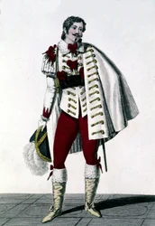 Porträt des Tenors Louis Antoine Ponchard (1787-1866) in der Rolle des Grafen von Lisberg in Aubers „Schnee“ oder „Der neue Ewinard“