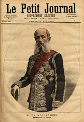 Porträt des Barons von Mohrenheim, russischer Botschafter in Frankreich von 1884 bis 1898. Gravur in „Le petit journal“ 4/06/1892. Sammlung Selva.