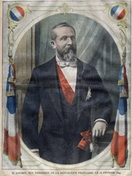 Porträt des Präsidenten der Französischen Republik Emile Loubet (1838-1929) - Gravur in le-pelerin von 1899