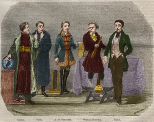 Porträts von Wissenschaftlern Georges Cuvier (1764-1832), Alessandro (Alexandre) Volta (1745-1827), Alexander Von Humboldt (Alexandre de Humboldt)